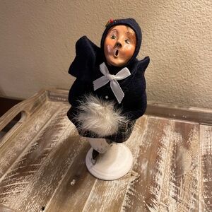 Vintage 1993 Byers’ Choice Ltd. Carolers The Skaters Figurine Navy Jacket 83/100